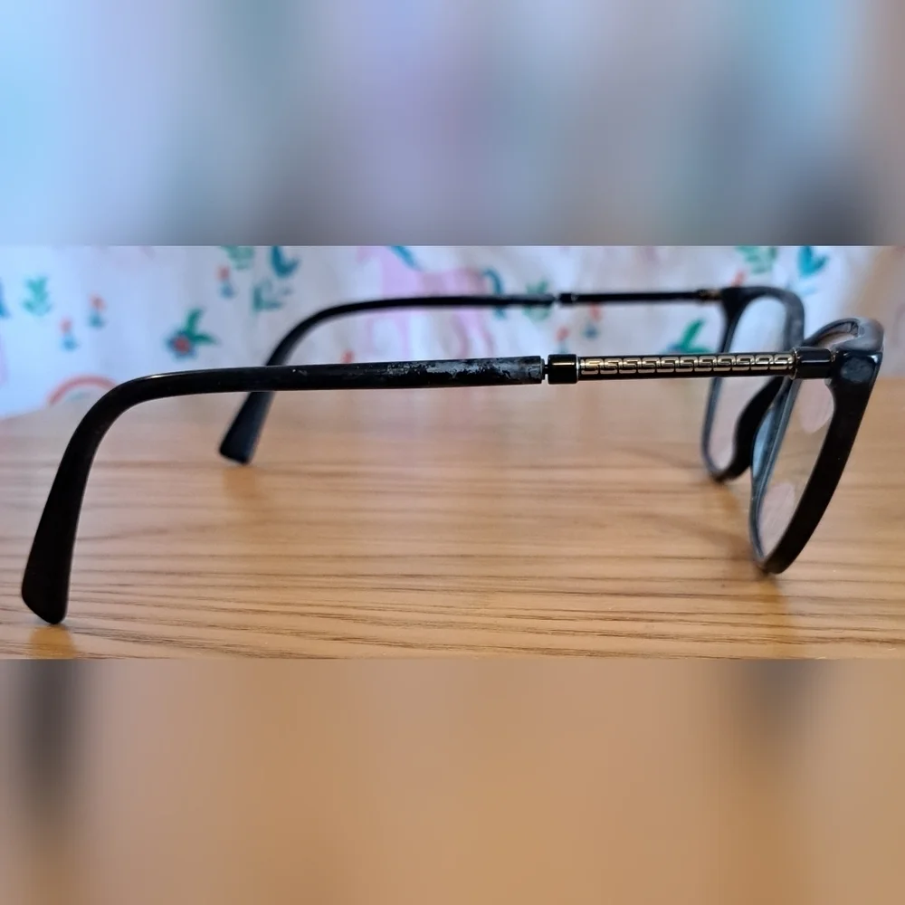 EUC Versace VE3293 Black & Grey Marble Cat Eye Casual Reading Glasses Frames